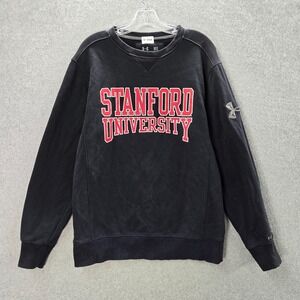 Stanford University Men Sweatshirt M Black Logo Under Armour Storm ColdGear